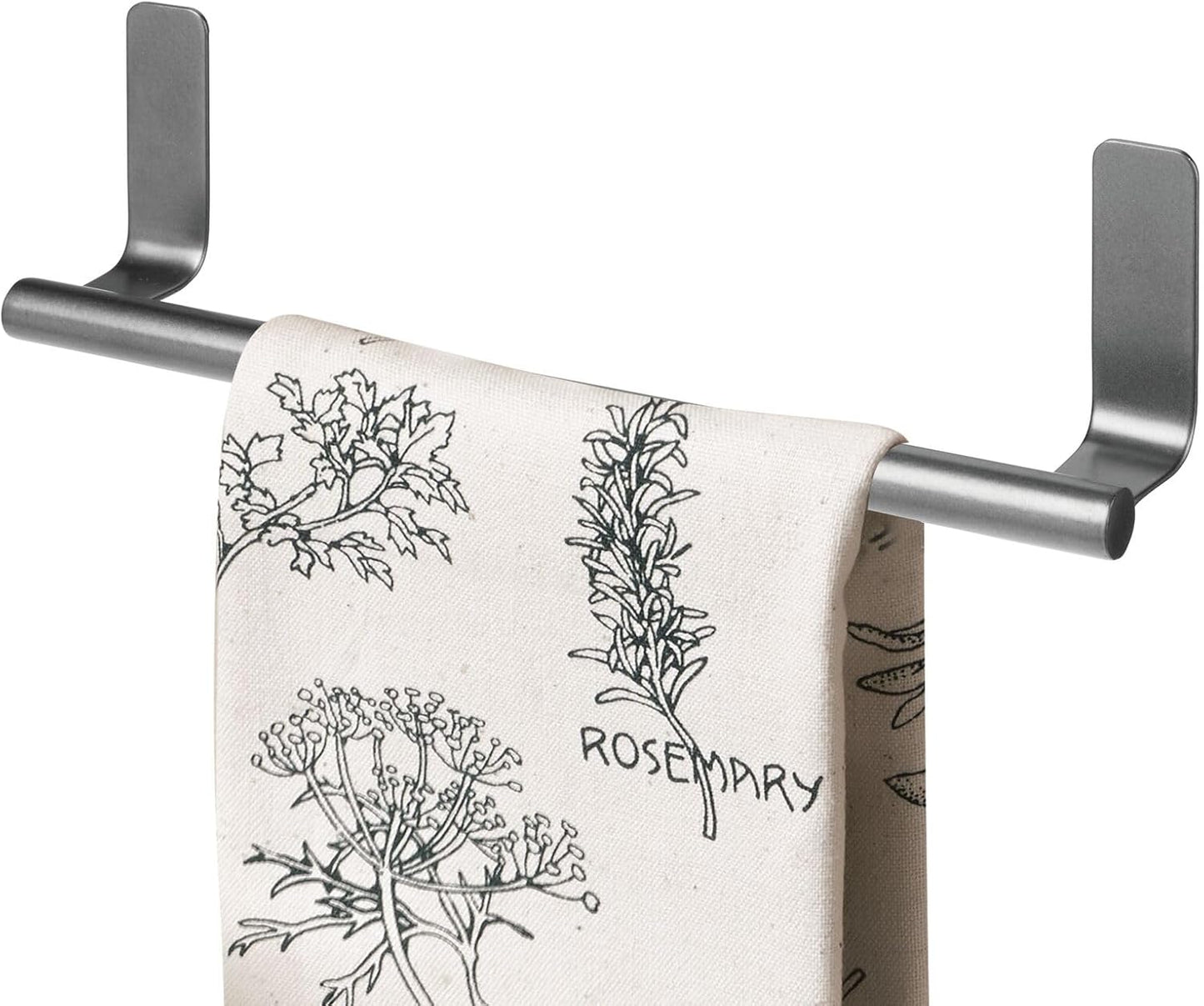 Steel Wall-Mounted Towel Rack Storage Holder - Self-Adhesive Space Saving Bar for Kitchen - Holds Hand and Dish Towels - Stick on Doors, Cabinet, Cupboard - Omni Collection - 2 Pack - Bronze