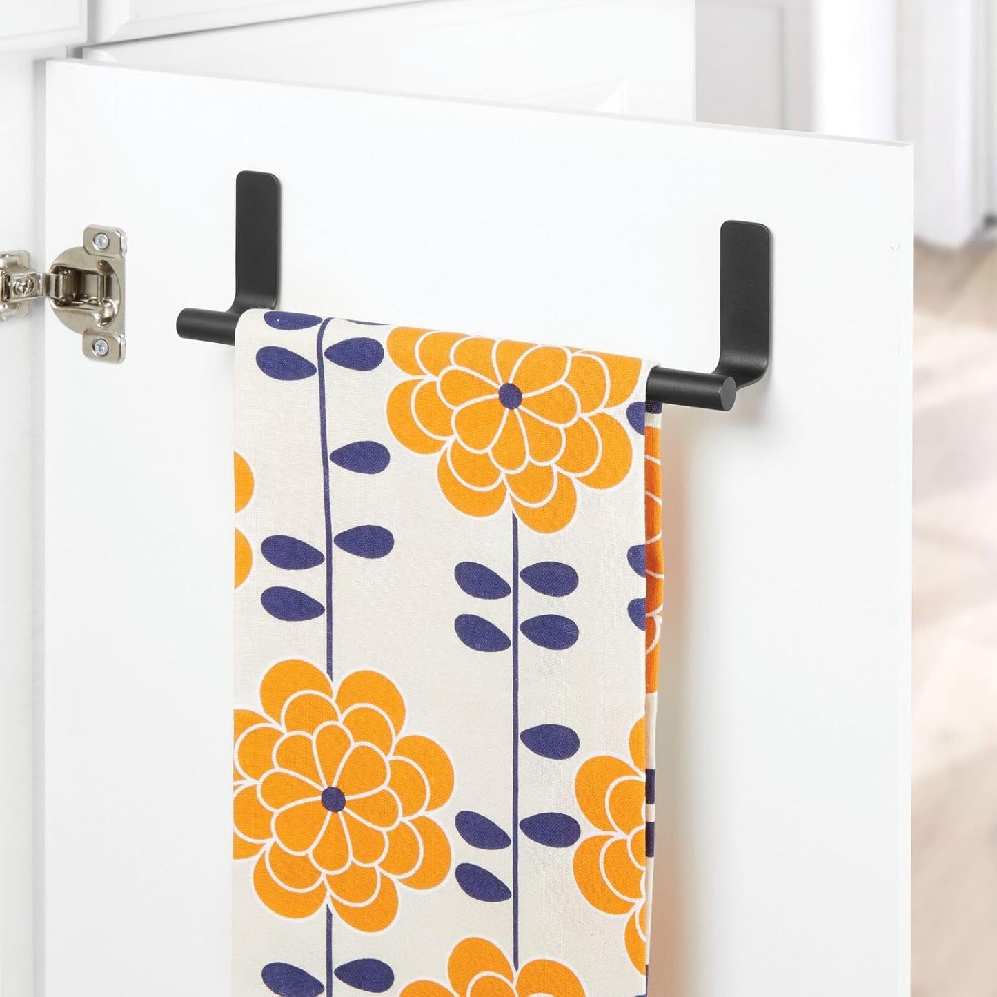 Steel Wall-Mounted Towel Rack Storage Holder - Self-Adhesive Space Saving Bar for Kitchen - Holds Hand and Dish Towels - Stick on Doors, Cabinet, Cupboard - Omni Collection - 2 Pack - Bronze