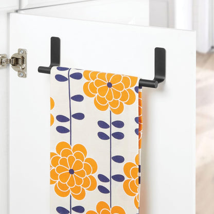 Steel Wall-Mounted Towel Rack Storage Holder - Self-Adhesive Space Saving Bar for Kitchen - Holds Hand and Dish Towels - Stick on Doors, Cabinet, Cupboard - Omni Collection - 2 Pack - Bronze