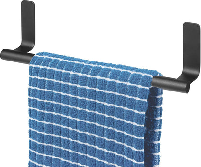 Steel Wall-Mounted Towel Rack Storage Holder - Self-Adhesive Space Saving Bar for Kitchen - Holds Hand and Dish Towels - Stick on Doors, Cabinet, Cupboard - Omni Collection - 2 Pack - Bronze