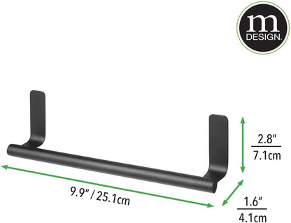 Steel Wall-Mounted Towel Rack Storage Holder - Self-Adhesive Space Saving Bar for Kitchen - Holds Hand and Dish Towels - Stick on Doors, Cabinet, Cupboard - Omni Collection - 2 Pack - Bronze