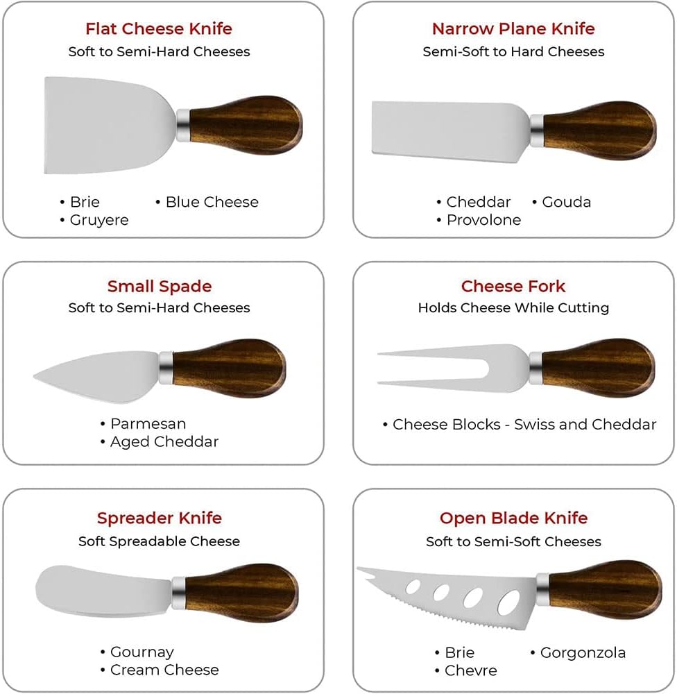 Cheese Butter Spreader Knife Set, Charcuterie Board Accessories Utensils,Stainless Steel with Walnut Wood Handel, Mini Serving Tongs Spoons Forks Set