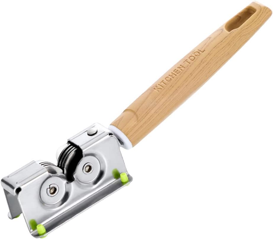 Kitchen Knife Sharpener Manual Knife Sharpener Stainless Steel Knives Sharpenering Tool with Ergonomic Handle and Wheel Silver