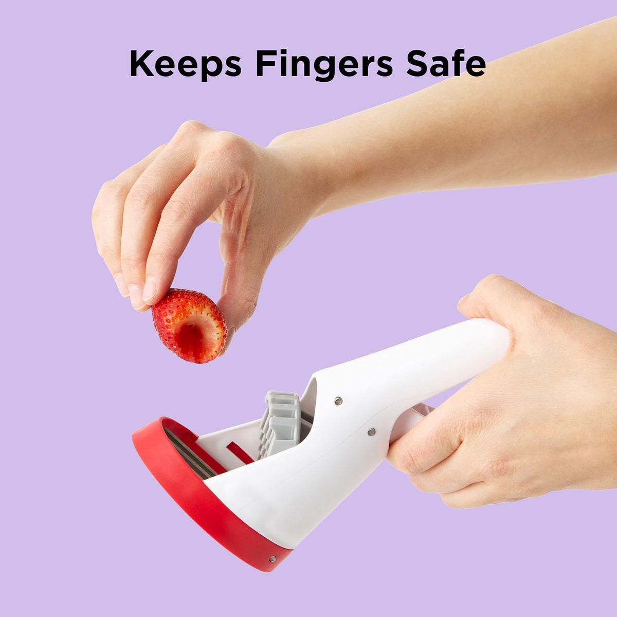 Hand-Held Slicer Strawberry Slicester, Updated Design, Cherry/Meringue (102-712-400)