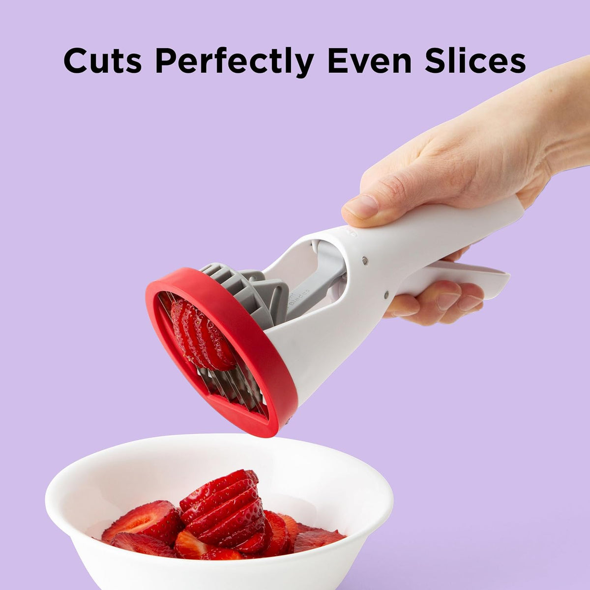 Hand-Held Slicer Strawberry Slicester, Updated Design, Cherry/Meringue (102-712-400)