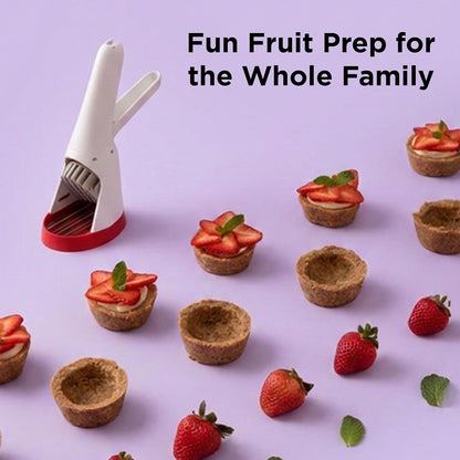 Hand-Held Slicer Strawberry Slicester, Updated Design, Cherry/Meringue (102-712-400)