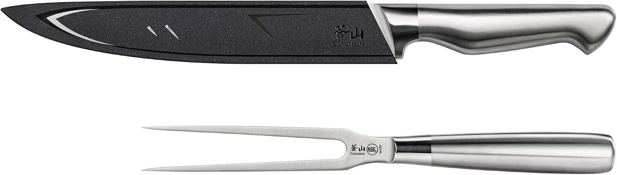 Cangshan Sanford Series 1027198 German Steel 2-Piece Carving Set with Sheath