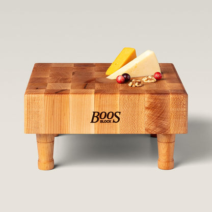 MC Series Square Wooden Maple Cutting Board 12”x12” – 3” Thick, 13-lb Non-Reversible Butcher Block with Raised Feet & End-Grain