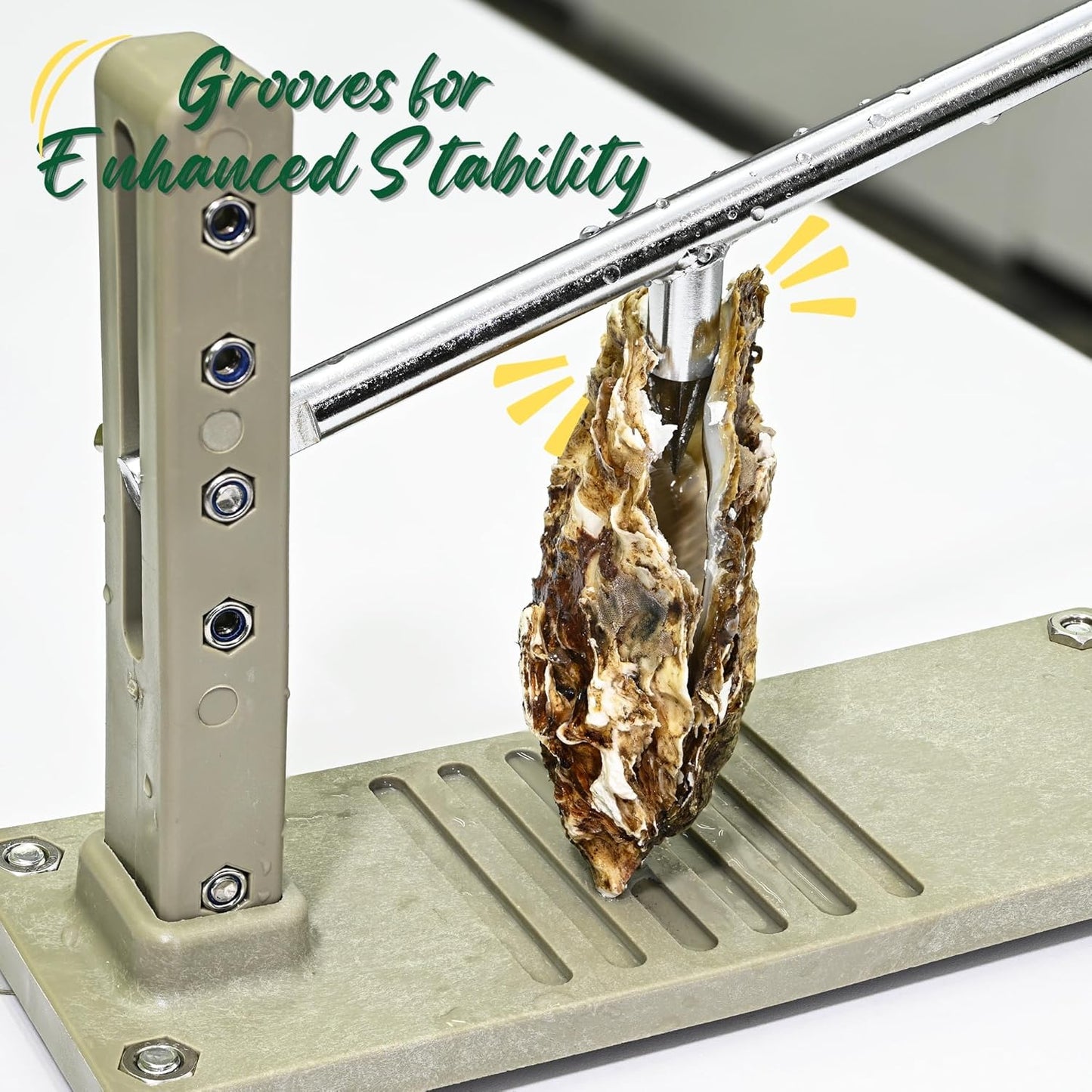 Oyster Shucker Tool Set, Oyster Clam Opener Machine, Stainless Steel, with 2 Knive & Gloves & G-clip