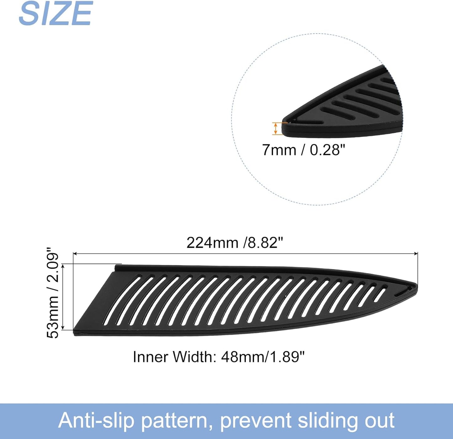 Knife Cover Sleeves Blade Edge Guards for 9.5" Chef Knife Protector Universal Blade Sheath for Kitchen, Black