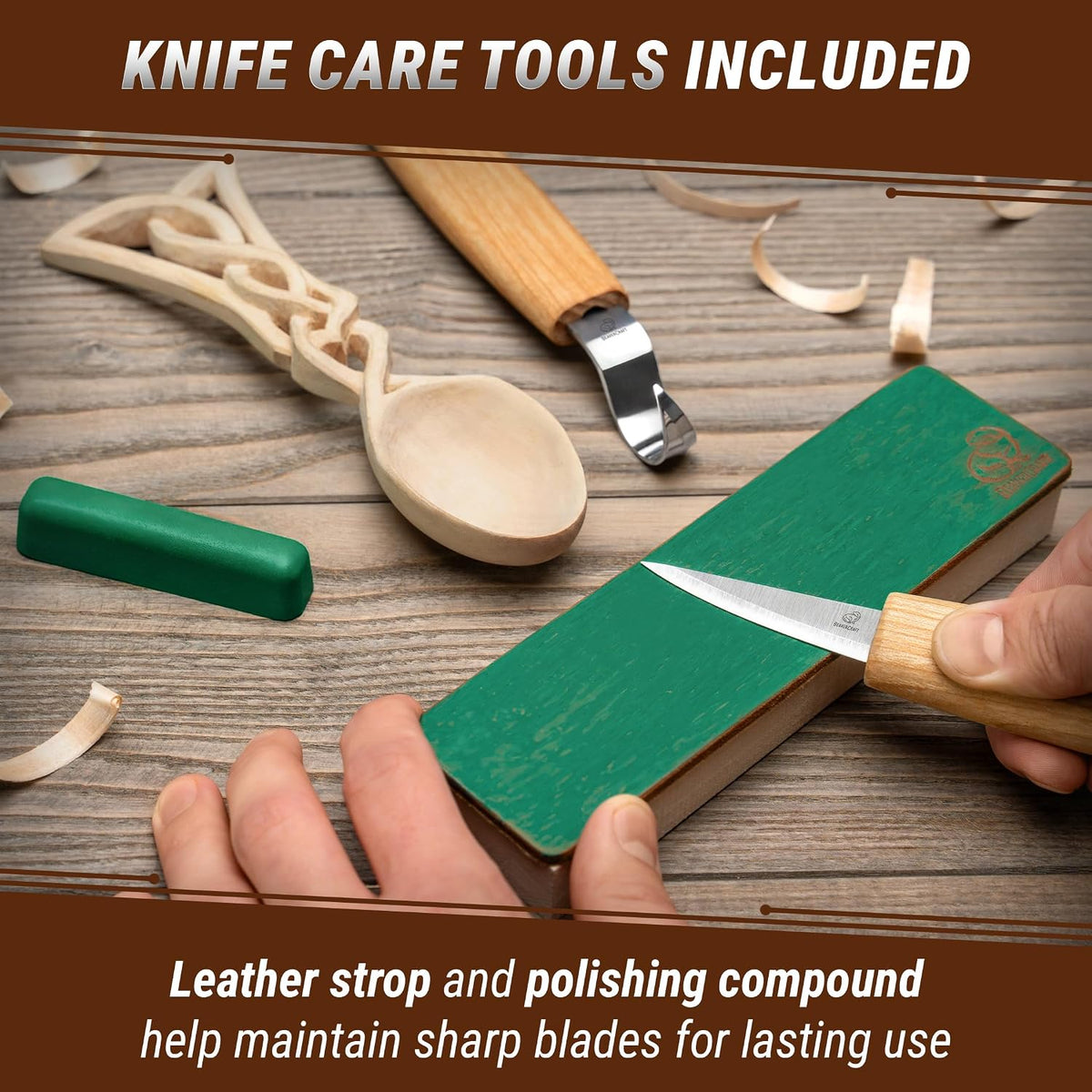 Wood Spoon Carving Kit for Beginners DIY04 - Whittling Set Includes Spoon Carving Tools, Sloyd Whittling Knife Hook Knife, Basswood Blank - Woodworking Hobby Kit for Adults & Kids