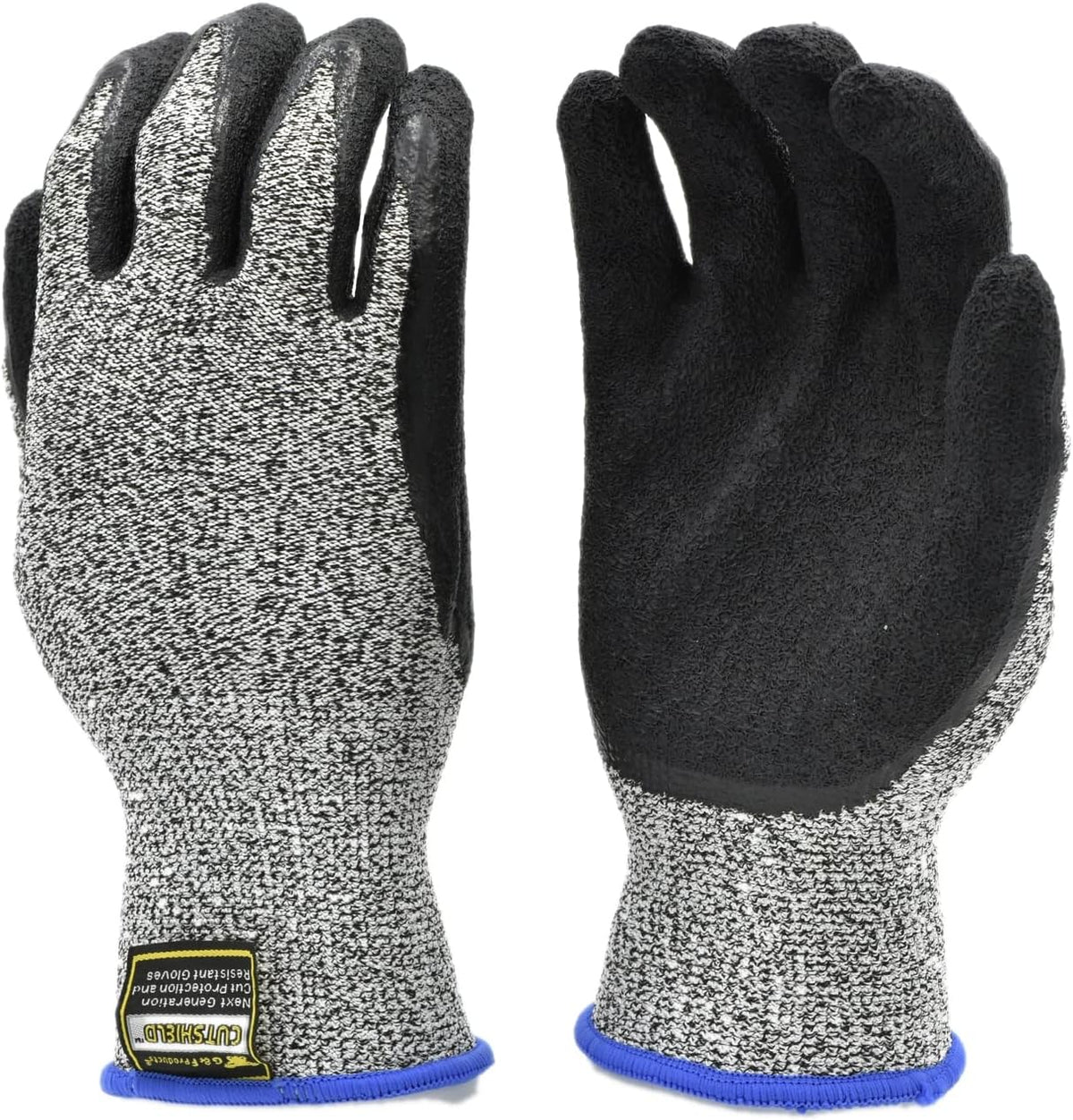 G & F 22600 XL Cut Resistant With Anti-Slip Silicone Blocks, Protective Gloves Scrapes, in Kitchen, Wood Carving Carpentry Food Grade 1 Pair, X-Large,Grey