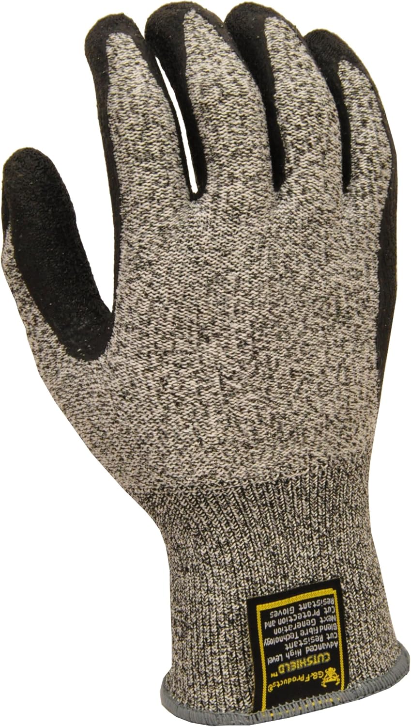 G & F 22600 XL Cut Resistant With Anti-Slip Silicone Blocks, Protective Gloves Scrapes, in Kitchen, Wood Carving Carpentry Food Grade 1 Pair, X-Large,Grey