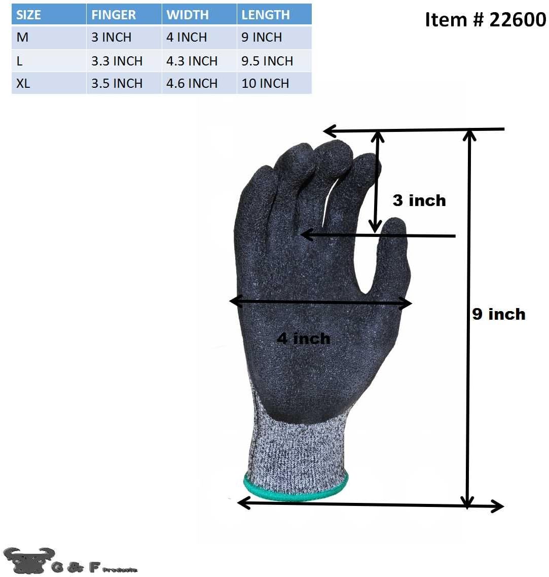 G & F 22600 XL Cut Resistant With Anti-Slip Silicone Blocks, Protective Gloves Scrapes, in Kitchen, Wood Carving Carpentry Food Grade 1 Pair, X-Large,Grey