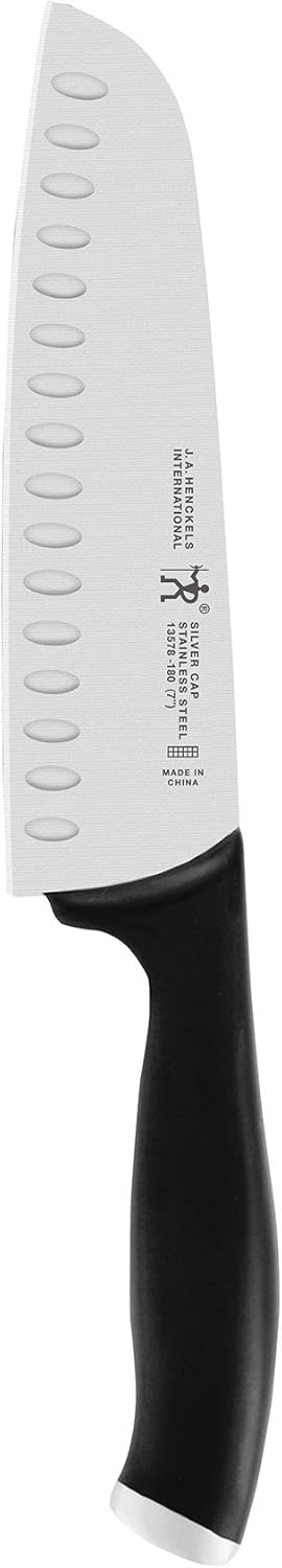 Silvercap Razor-Sharp Hollow Edge Santoku Knife 7-inch, German Engineered Informed by 100+ Years of Mastery