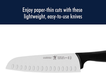 Silvercap Razor-Sharp Hollow Edge Santoku Knife 7-inch, German Engineered Informed by 100+ Years of Mastery
