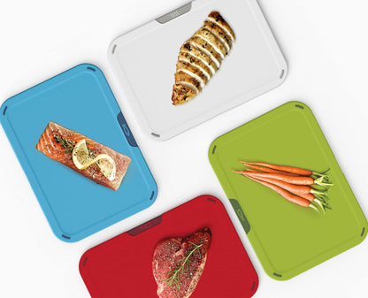 Duo Icon 4-piece colour coded Cutting Board Set with Storage Stand, Multicolour
