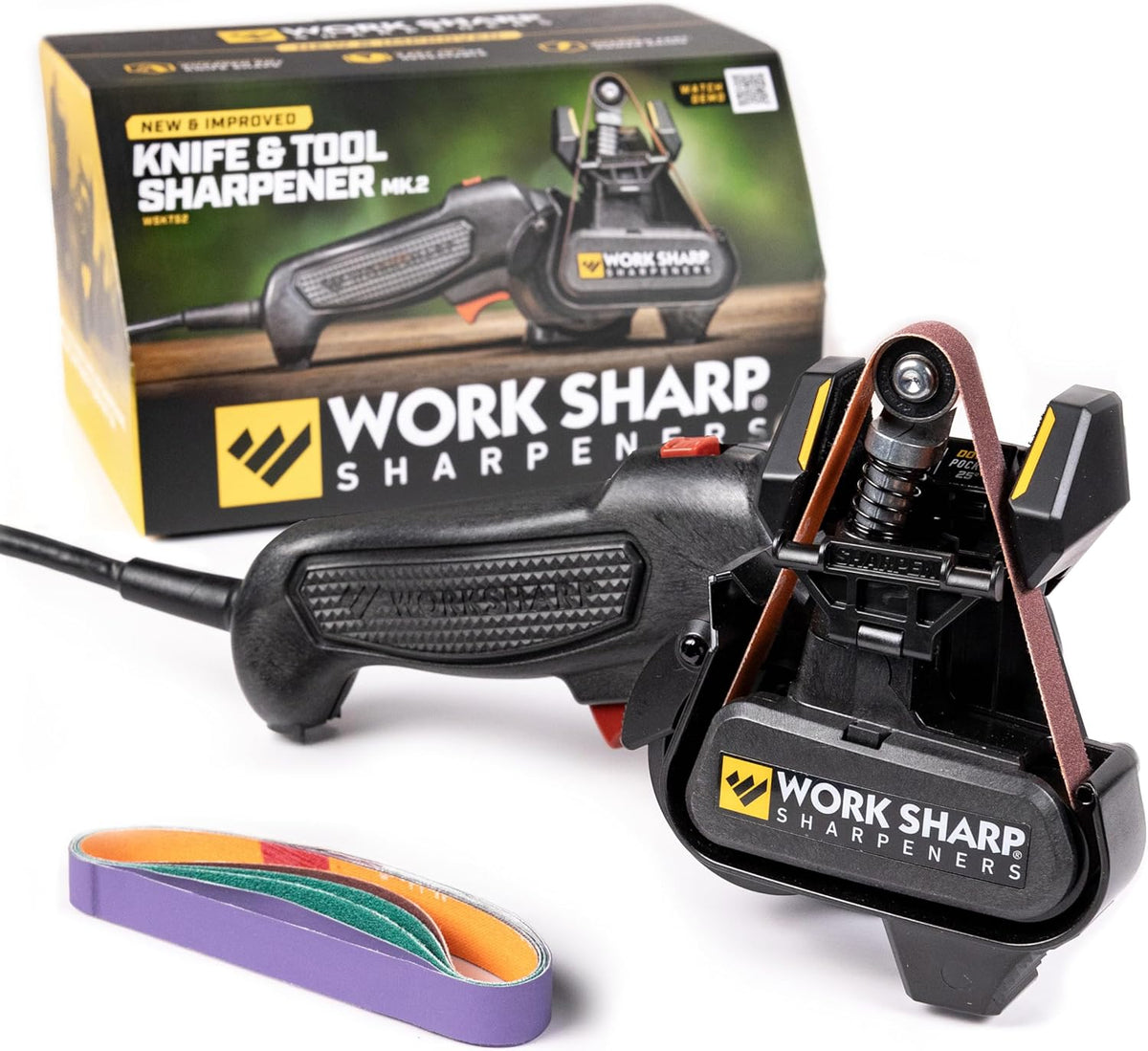MK2 Electric Knife Sharpener – Adjustable 2-Speed Knife Sharpening System for Kitchen Knives, Pocket Knives, Scissors, Axes & Garden Tools