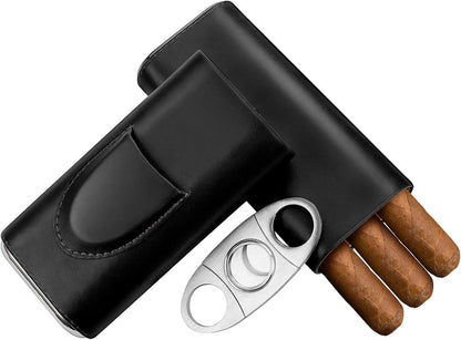 Cigar Cedar wood case lined - cigar travel cutter humidor case (Brown)