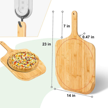Pizza Peel 12 inch, Bamboo Pizza Paddle Spatula