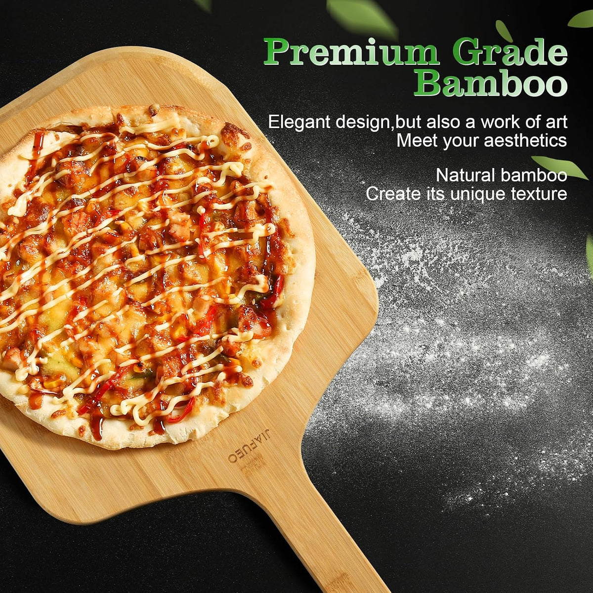 Pizza Peel 12 inch, Bamboo Pizza Paddle Spatula