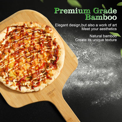 Pizza Peel 12 inch, Bamboo Pizza Paddle Spatula