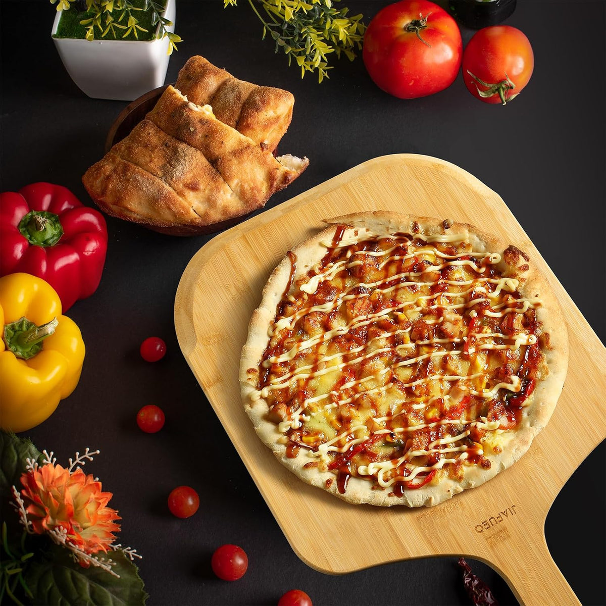Pizza Peel 12 inch, Bamboo Pizza Paddle Spatula