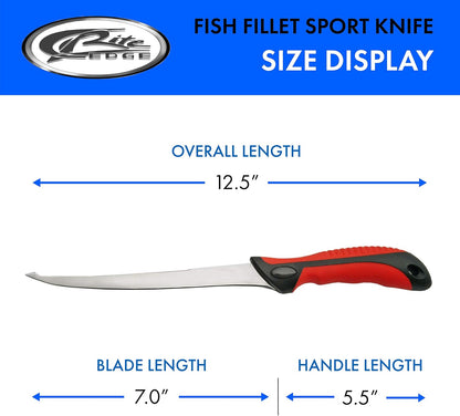 SZCO Fillet Knife 12.5 Inches - Red Fishing knife with ABS Handle, Stainless Steel Gauge Filet Blade & Sheath - Chef Knife for Cooking, Meat & Poultry Cutting - Perfect for Slicing Fish