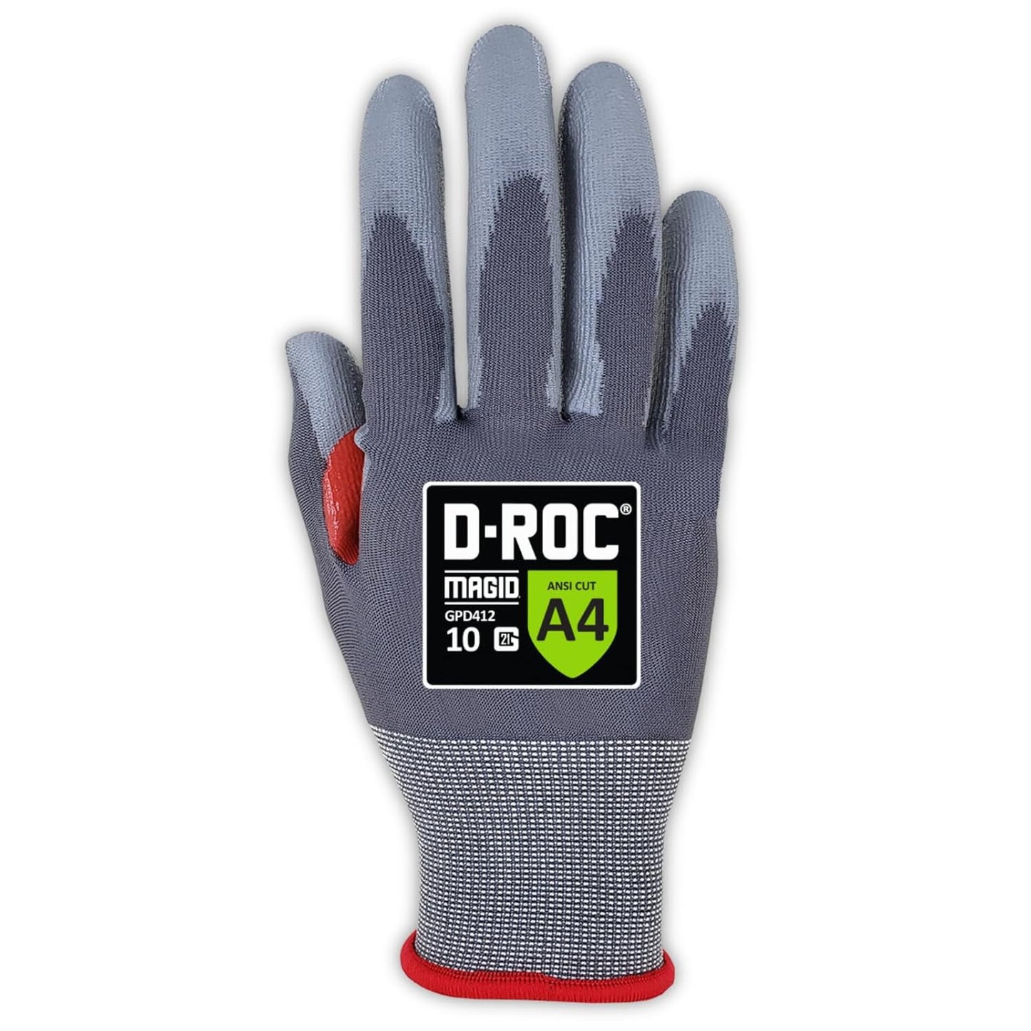 MAGID ROC 21G Ultra-Thin Polyurethane ANSI A4 Coated Work Glove, 1 Pair, Size 8/M, GPD412