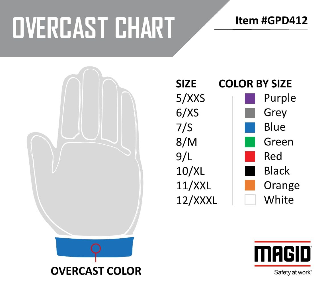 MAGID ROC 21G Ultra-Thin Polyurethane ANSI A4 Coated Work Glove, 1 Pair, Size 8/M, GPD412
