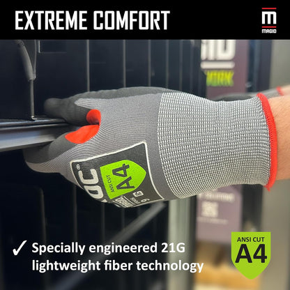 MAGID ROC 21G Ultra-Thin Polyurethane ANSI A4 Coated Work Glove, 1 Pair, Size 8/M, GPD412