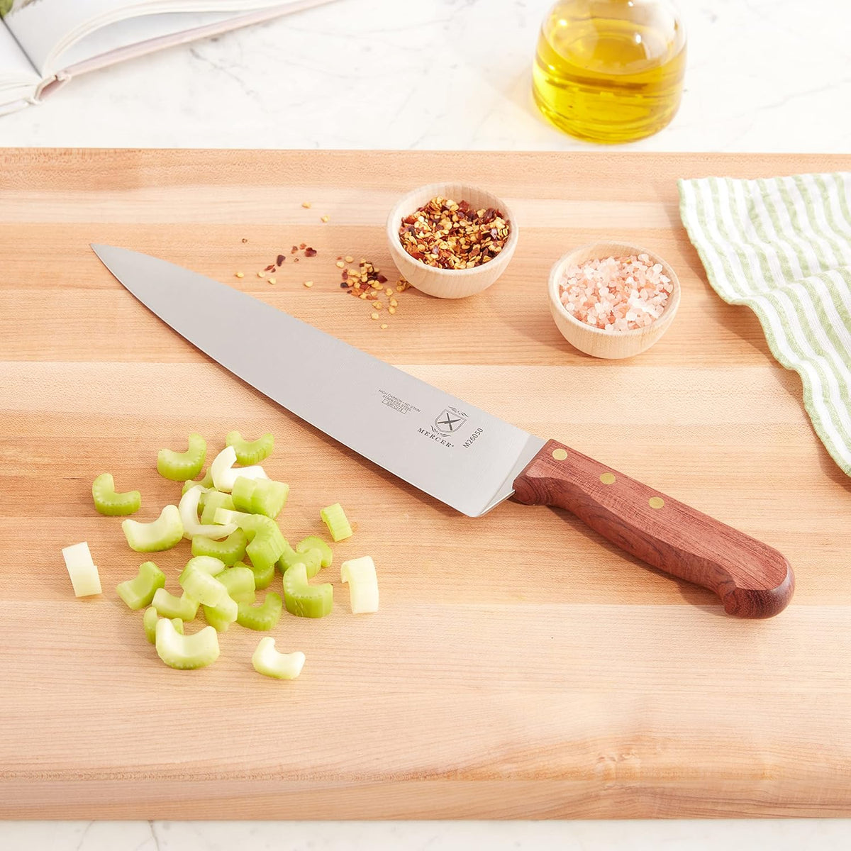Praxis Granton Edge Slicer with Rosewood Handle, 14 Inch, Wood