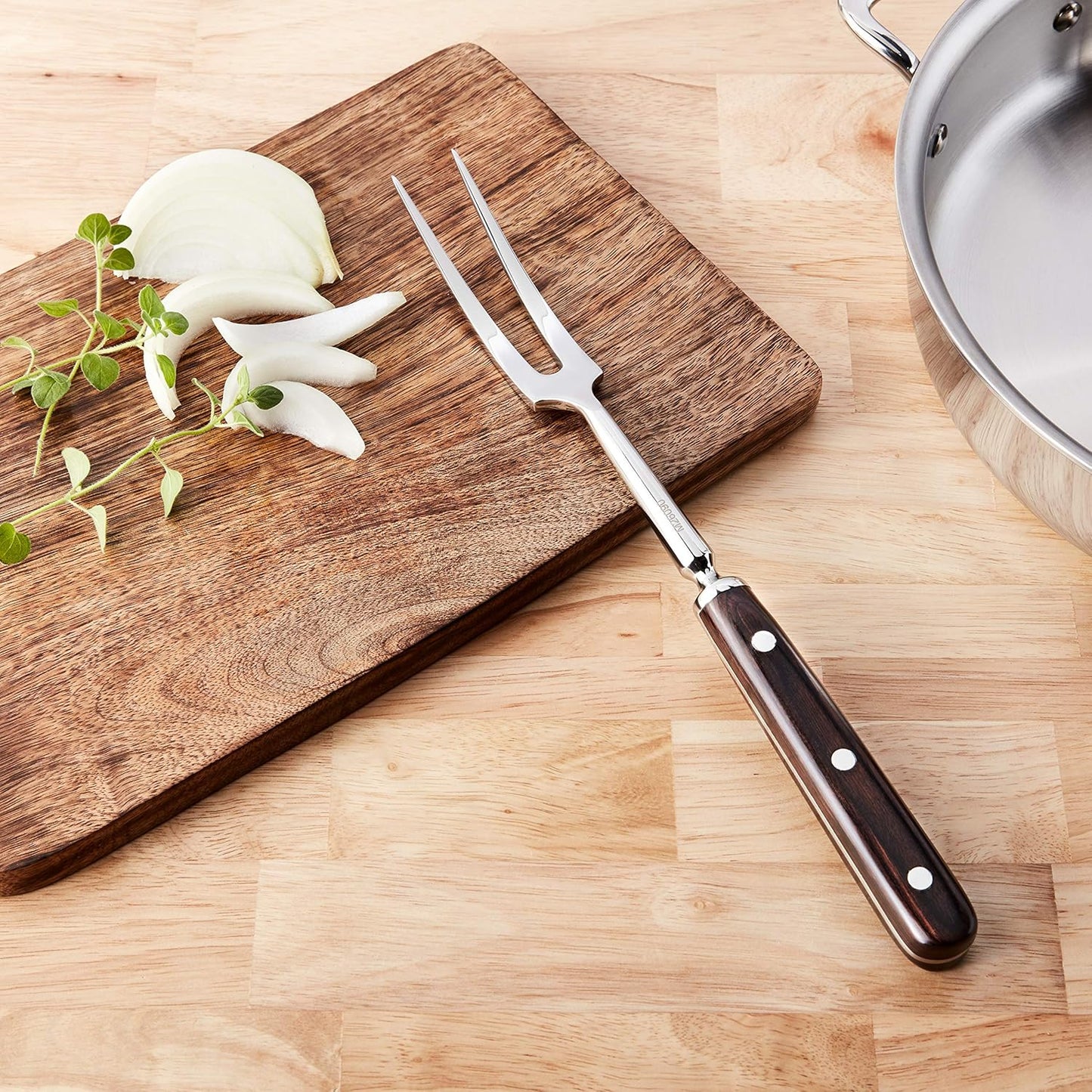 Praxis Granton Edge Slicer with Rosewood Handle, 14 Inch, Wood