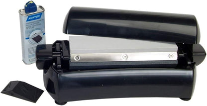 IM200 Knife Sharpener Oil Stone Sharpening Stone Kit with Coarse/Medium Crystolon and Fine India Stones, Sharpening Stone Oil and Knife Angle Guide