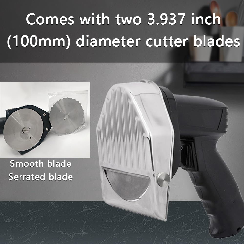 Electric Gyro Cutter & Shawarma Meat Slicer Machine With 2 pcs Stainless Steel Blades, 0-8mm Adjustable Thickness Φ4/100mm Blade,Commercial Turkish Kebab Knife Slicer Cutting Tool
