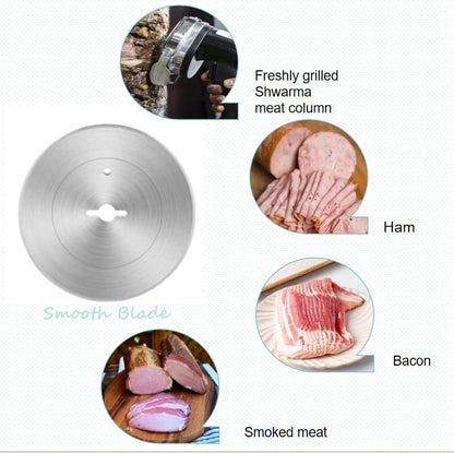 Electric Gyro Cutter & Shawarma Meat Slicer Machine With 2 pcs Stainless Steel Blades, 0-8mm Adjustable Thickness Φ4/100mm Blade,Commercial Turkish Kebab Knife Slicer Cutting Tool