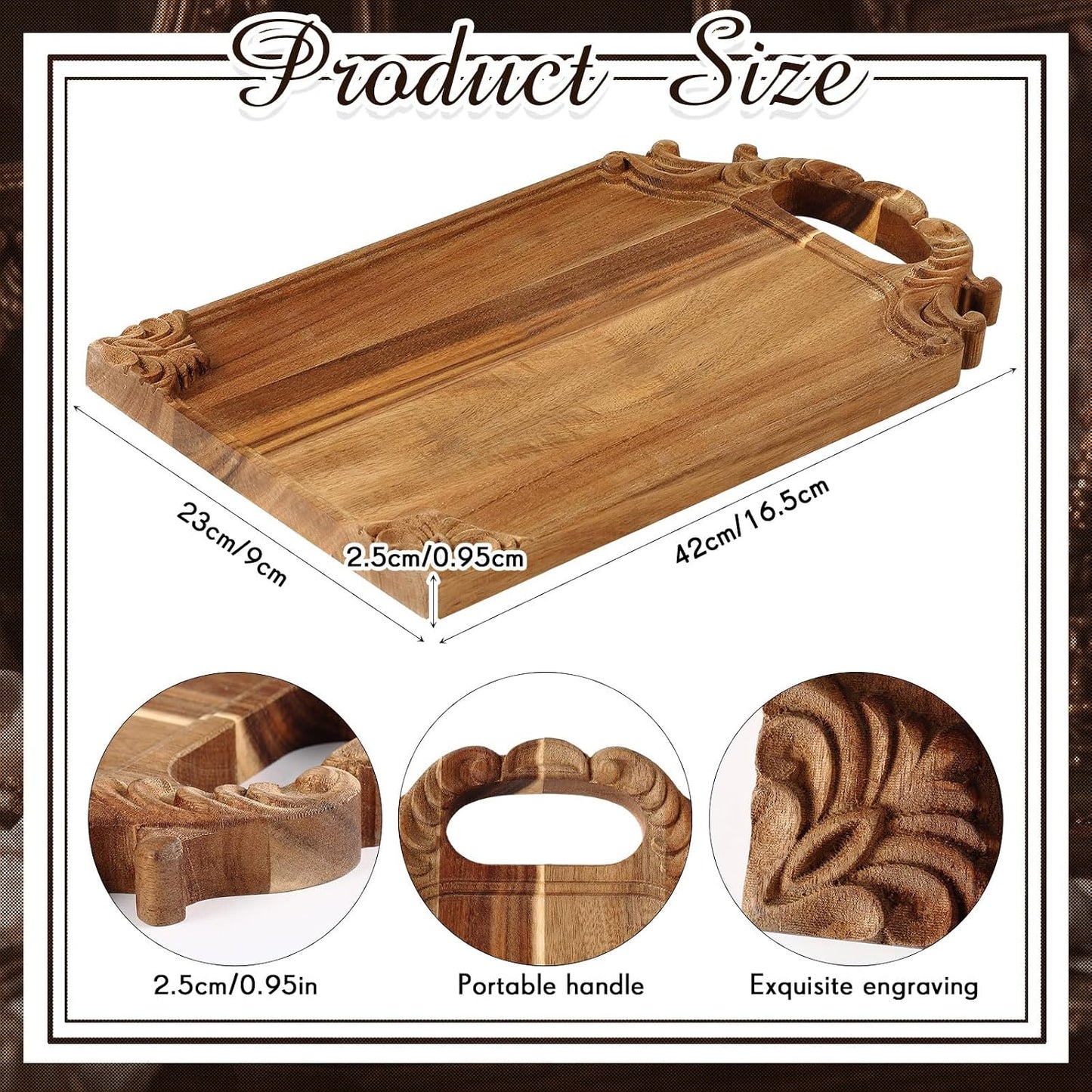 16.5 x 9 in Baroque Decorative Cutting Boards for Kitchen