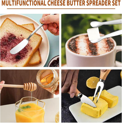 48 Pcs Charcuterie Boards Accessories Butter Spreader Knives Set Stainless Steel Cheese Mini Serving Tongs Spoons Forks Dipping Bowls Toothpick Flags Utensils for Pastry Making Wedding Christmas(Gold)