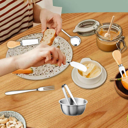 48 Pcs Charcuterie Boards Accessories Butter Spreader Knives Set Stainless Steel Cheese Mini Serving Tongs Spoons Forks Dipping Bowls Toothpick Flags Utensils for Pastry Making Wedding Christmas(Gold)