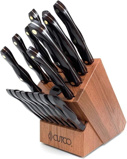 19 Pc Kitchen Knife Set Cherry Wood Stand