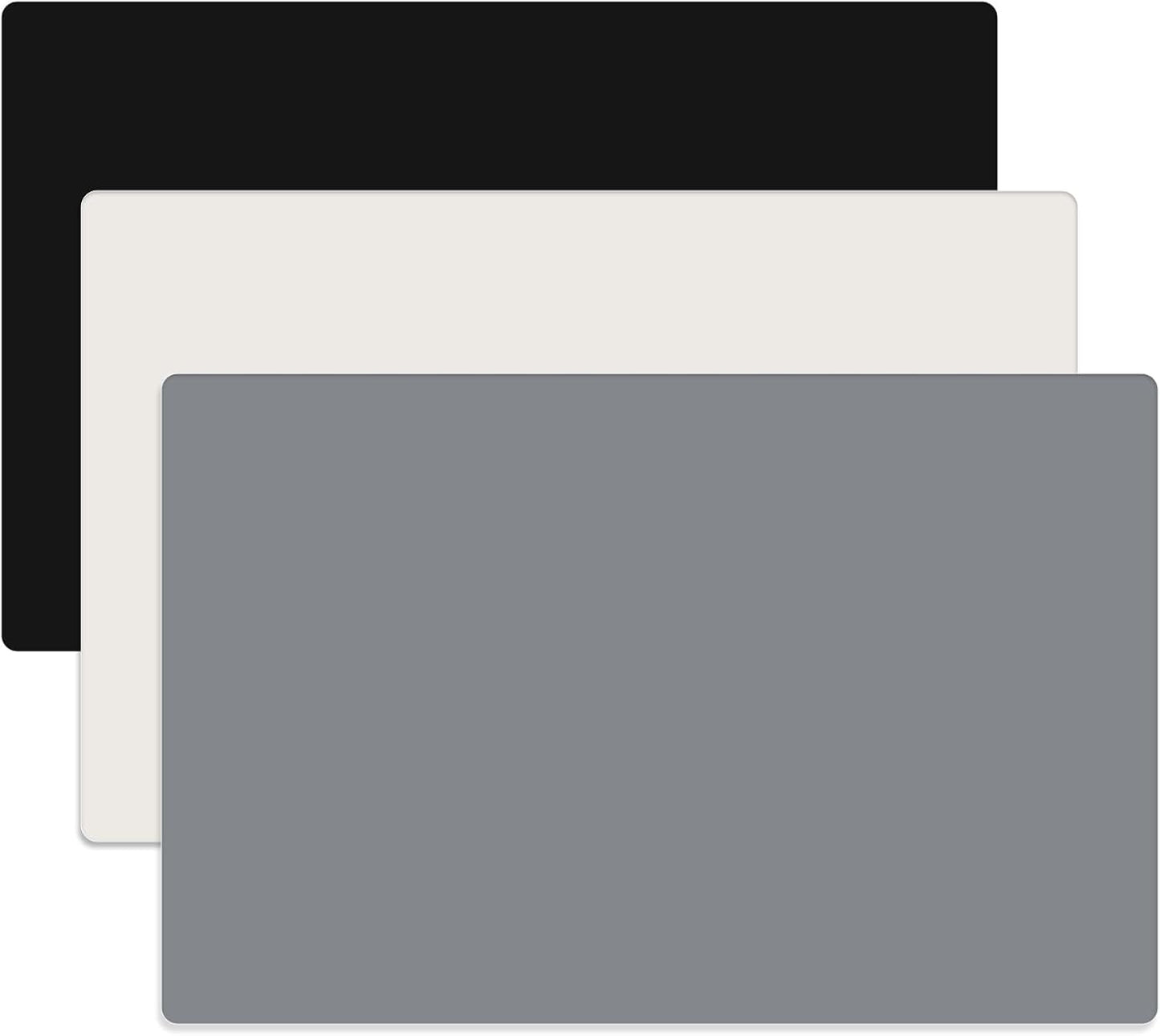 Silicone Crafts Mat, Silicone Sheets for Crafts, Painting, Nail Arts, Clay, Resin Jewelry Casting Molds Mat, Table Pad Placemat, Nonstick Nonslip, Gray & Beige & Light Blue (15.7x11.8 inch)