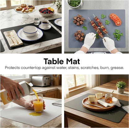 Silicone Crafts Mat, Silicone Sheets for Crafts, Painting, Nail Arts, Clay, Resin Jewelry Casting Molds Mat, Table Pad Placemat, Nonstick Nonslip, Gray & Beige & Light Blue (15.7x11.8 inch)