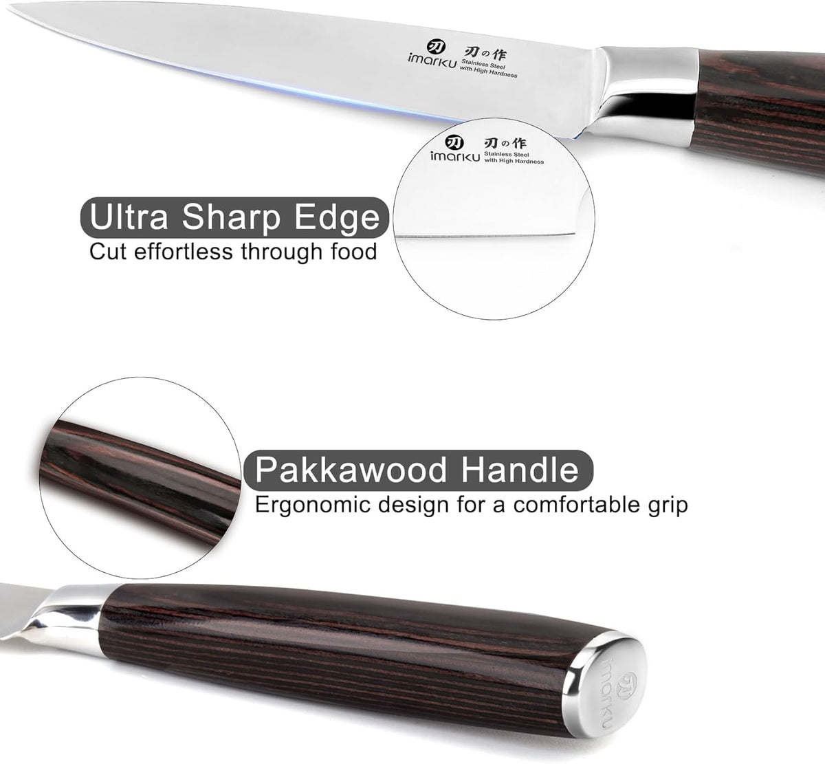 Paring Knife - Paring Knives, 3.5 Inch Small Kitchen Knifes - Japanese High Carbon Stainless Steel Fruit Knife, Ergonomic Pakkawood Handle, Ultra Sharp Blade, Unique Gifts for Men and Women