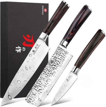 Paring Knife - Paring Knives, 3.5 Inch Small Kitchen Knifes - Japanese High Carbon Stainless Steel Fruit Knife, Ergonomic Pakkawood Handle, Ultra Sharp Blade, Unique Gifts for Men and Women