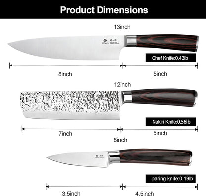 Paring Knife - Paring Knives, 3.5 Inch Small Kitchen Knifes - Japanese High Carbon Stainless Steel Fruit Knife, Ergonomic Pakkawood Handle, Ultra Sharp Blade, Unique Gifts for Men and Women