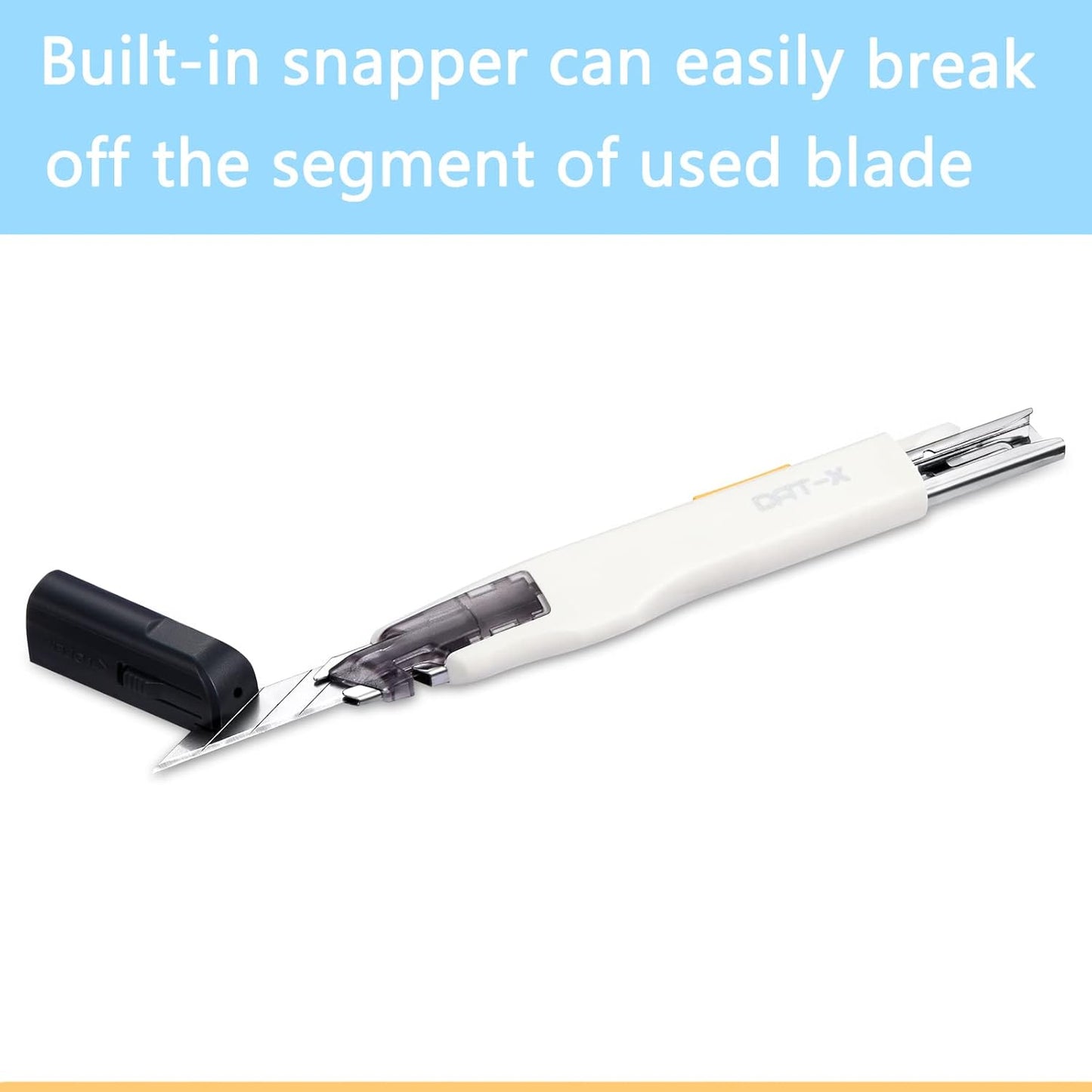 Utility Knife, Series-X Portable Box Cutter, Fine Point Arts and Crafts Blade for Precision Cutting, with 10 Blade Pieces (White, 1 Cutter 10 Blades)