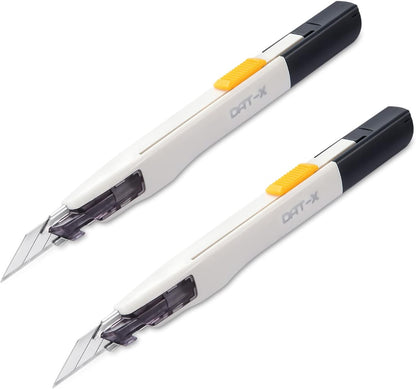 Utility Knife, Series-X Portable Box Cutter, Fine Point Arts and Crafts Blade for Precision Cutting, with 10 Blade Pieces (White, 1 Cutter 10 Blades)