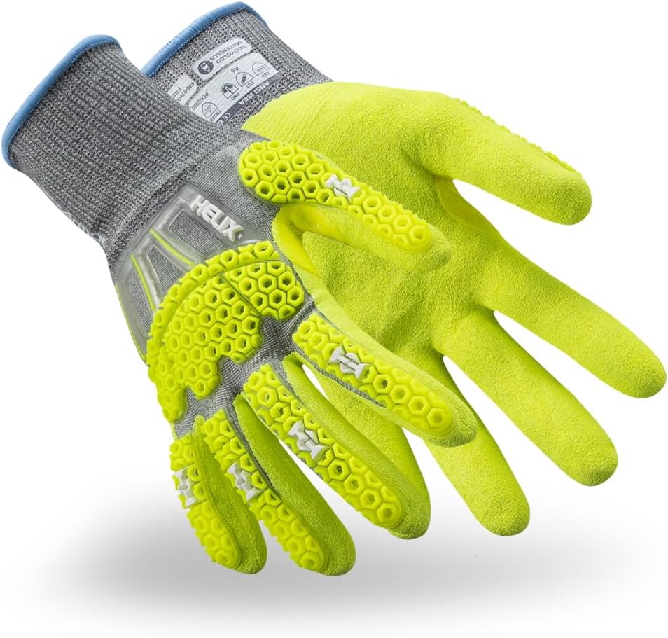 Helix Impact Resistant & A1-A9 Cut-Resistant Work Gloves – High-Dexterity Nitrile Grip Industrial Safety Gloves