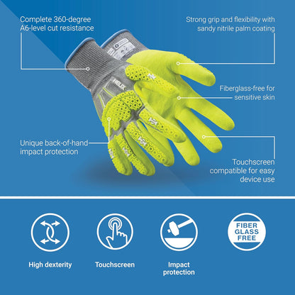 Helix Impact Resistant & A1-A9 Cut-Resistant Work Gloves – High-Dexterity Nitrile Grip Industrial Safety Gloves