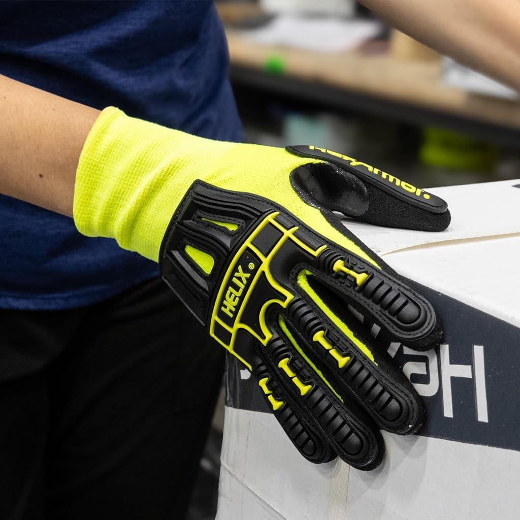 Helix Impact Resistant & A1-A9 Cut-Resistant Work Gloves – High-Dexterity Nitrile Grip Industrial Safety Gloves